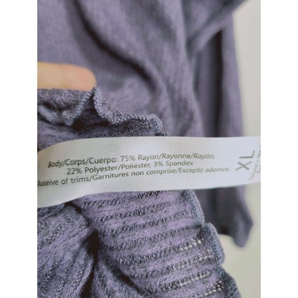 NEW‎ ADORE ME Tops Oyla Women Purple Long Sleeve XL Raglan Ribbed Stretch Solid - Picture 6 of 6